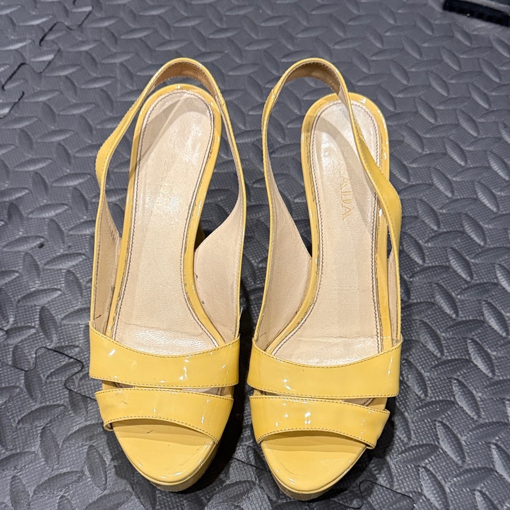 Yellow Slingback Heels